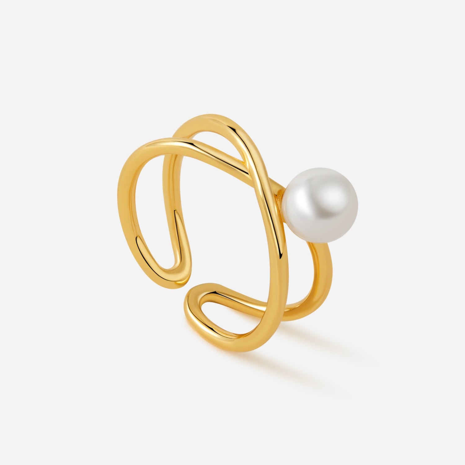 18k gold vermeil minimalist vintage ring with pearl, affordable everyday luxury, elegant and romantic design