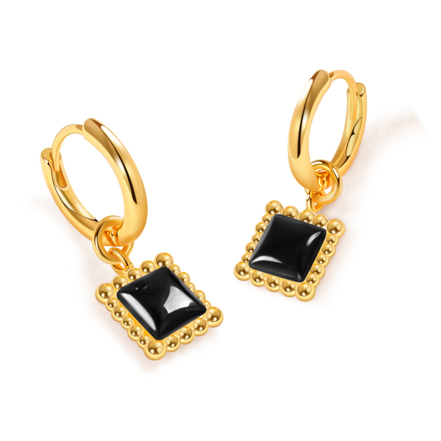 「Nocturne」Square hoop earrings