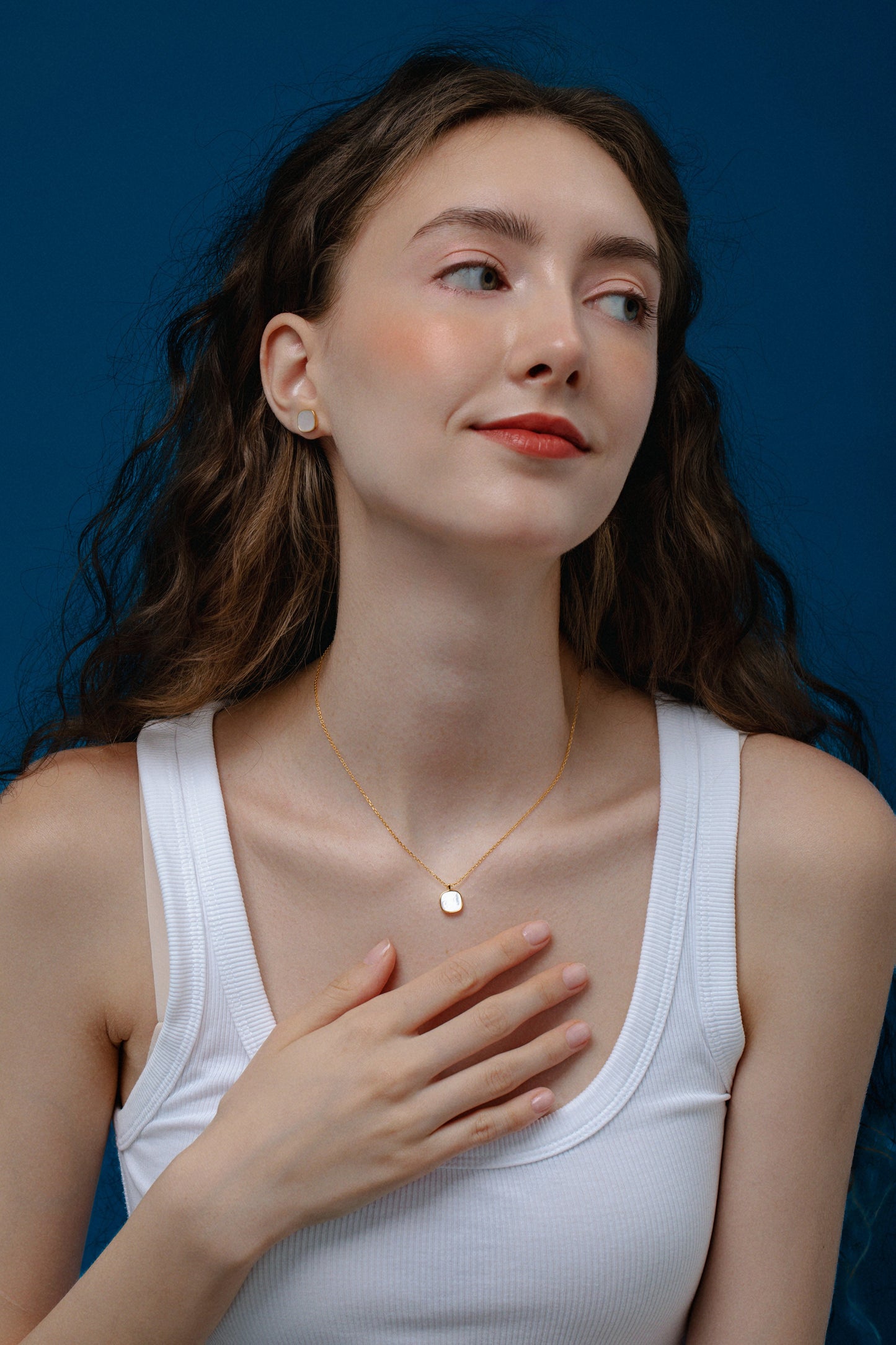 「Moonlight」 Mother-of-Pearl Stud Earrings