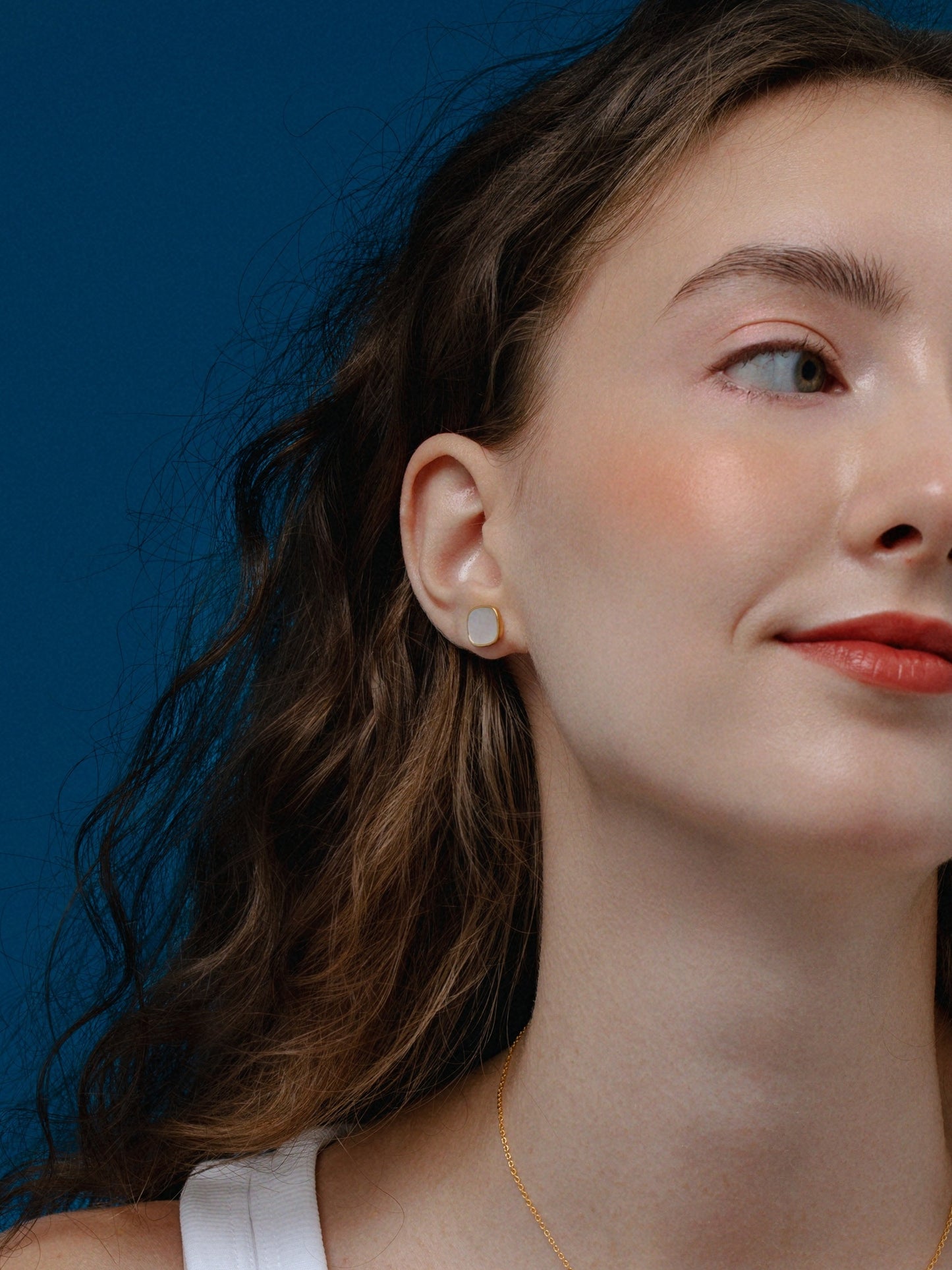 「Moonlight」 Mother-of-Pearl Stud Earrings