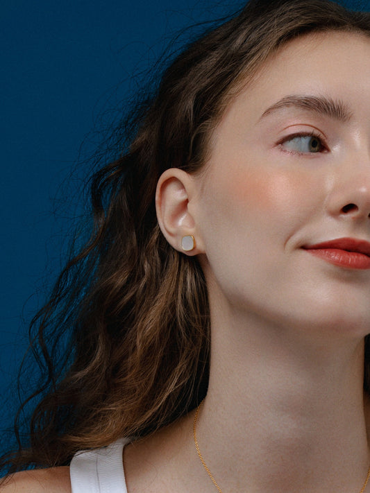 「Moonlight」 Mother-of-Pearl Stud Earrings