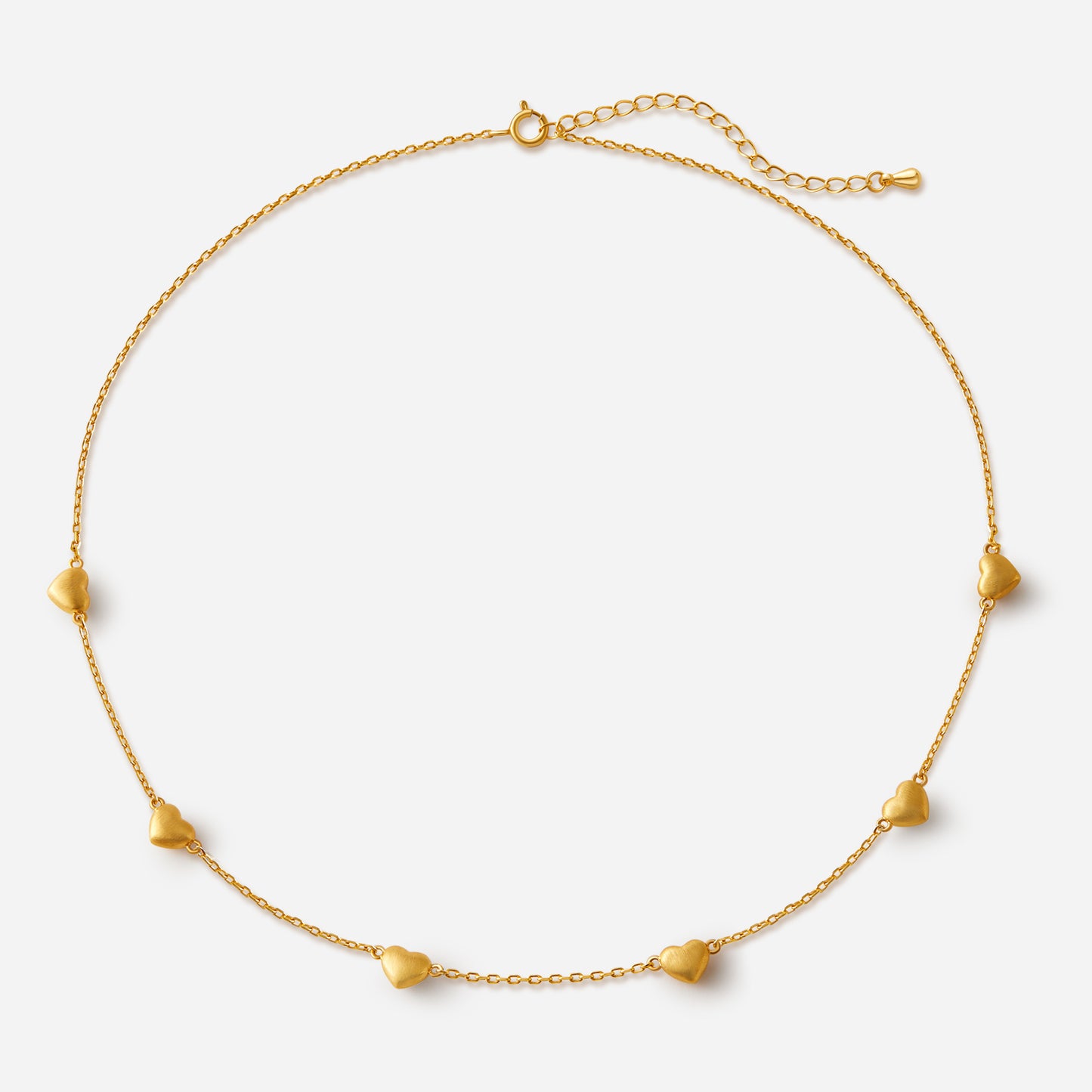 「Amour」Mini Charm Necklace Alternating gold