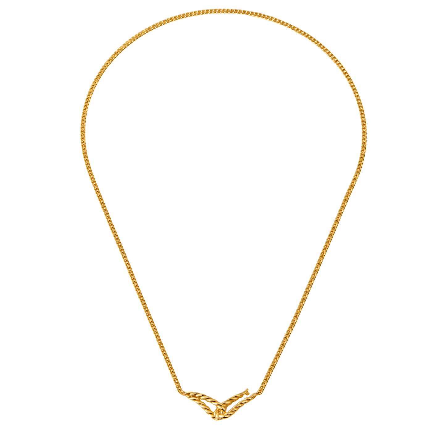 "Twist Gold Chain Necklace by SUIHE Jewelry featuring a refined twisted design, gold-plated for a sophisticated and modern elegance."
