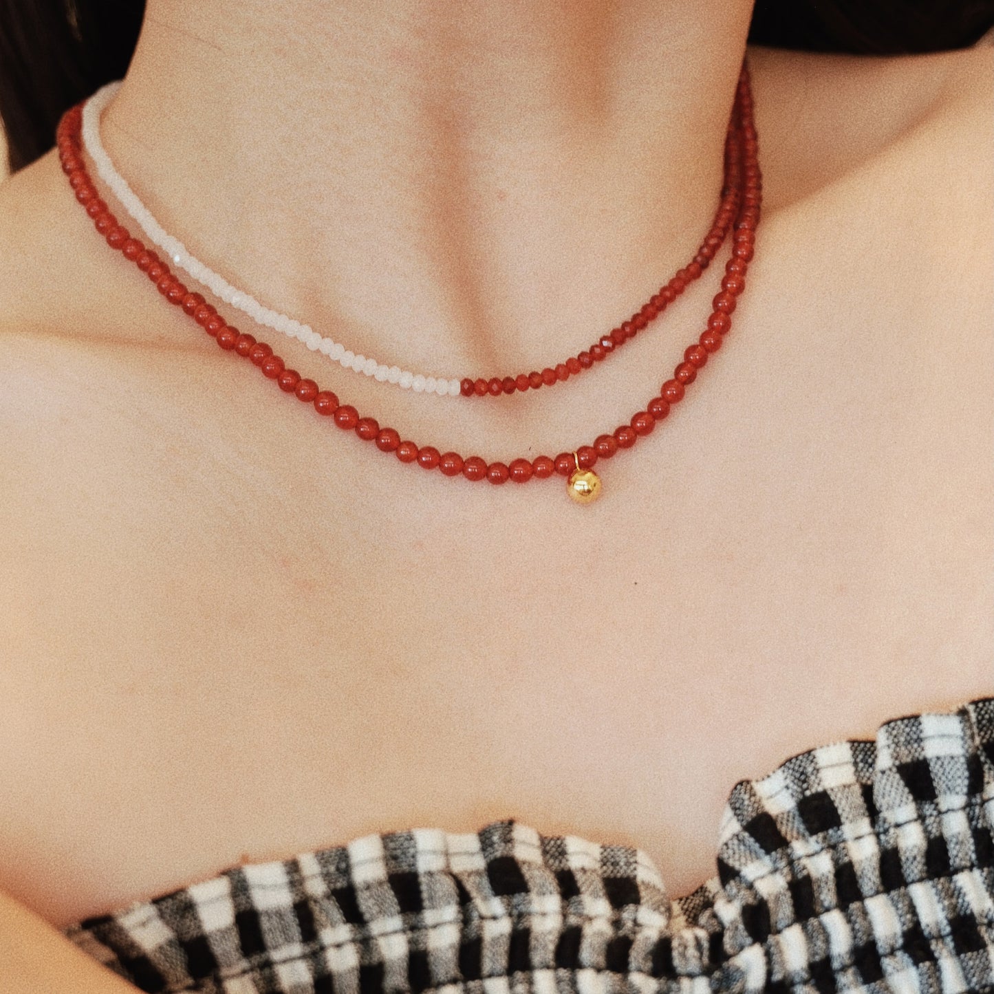「Lucky」Red Agate Gemstone Necklace
