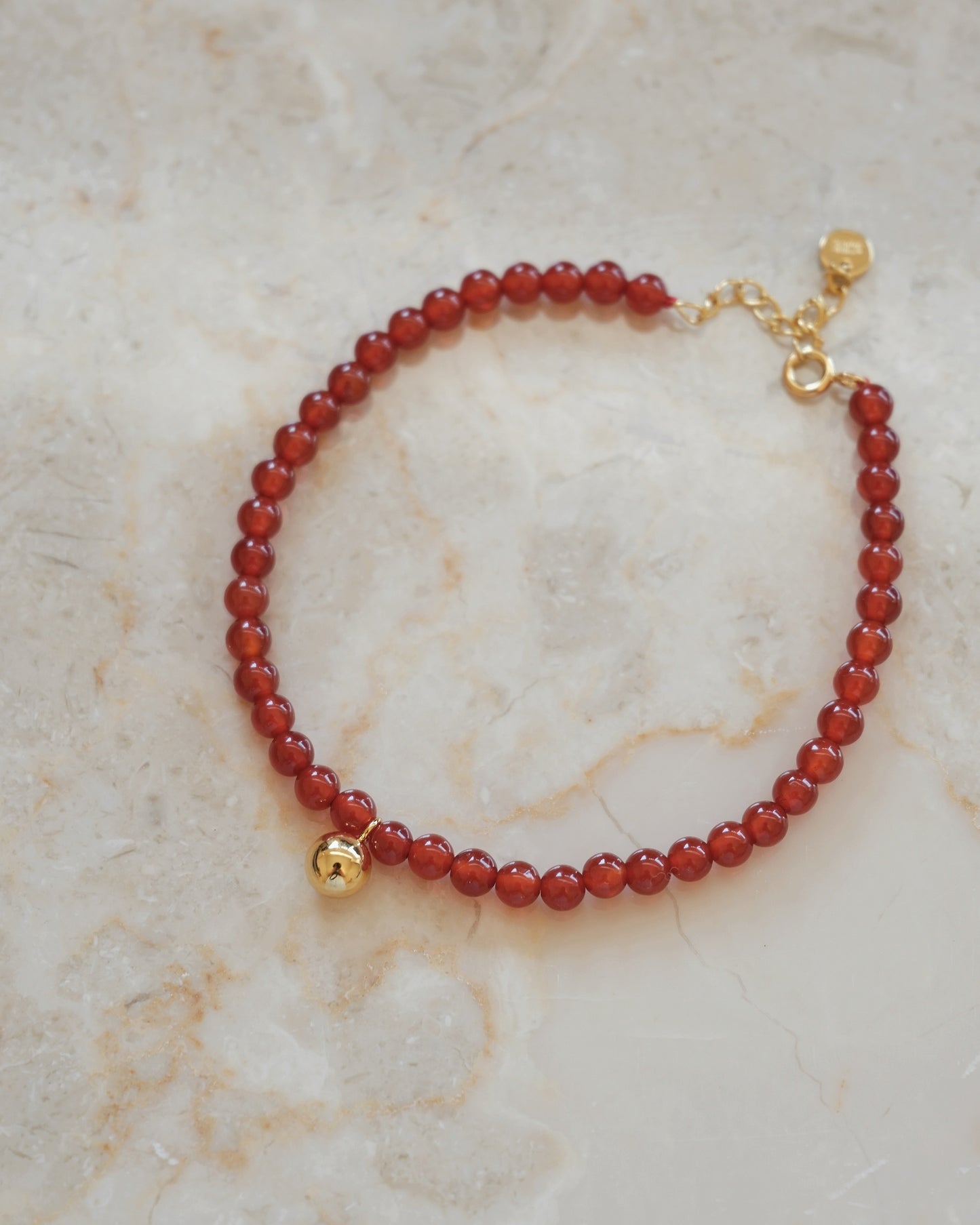 「Lucky」Red Agate Gemstone Bracelet