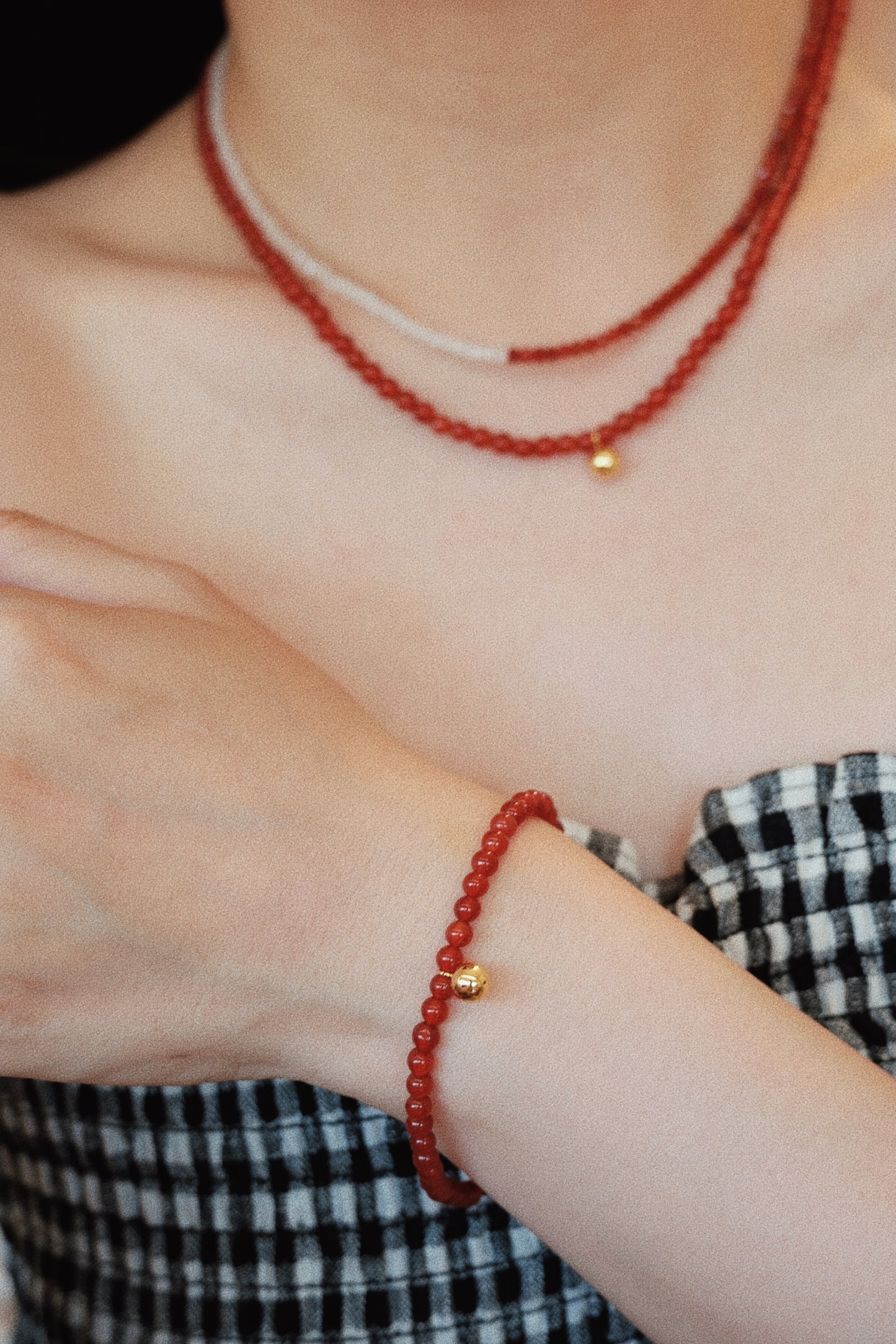 「Lucky」Red Agate Gemstone Bracelet