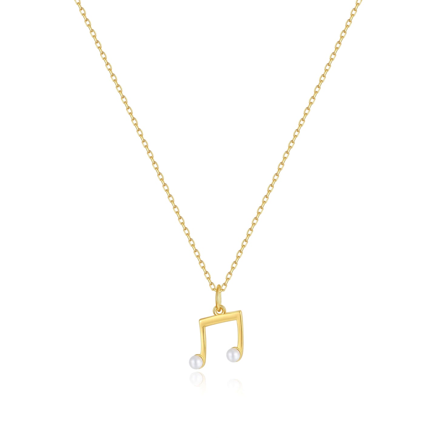 Melody Necklace by SUIHE Jewelry in 18k Gold Vermeil with Freshwater Pearls, music note design, elegant and romantic accessory.
