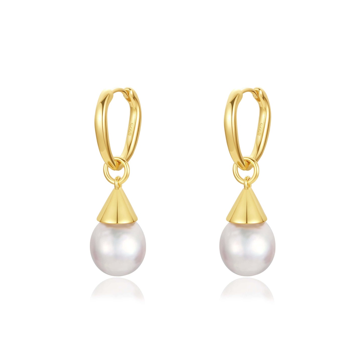"Dewdrop" Freshwater Pearl Earrings by SUIHE Jewelry with gold-plated sterling silver and large irregular pearls for a bold look.