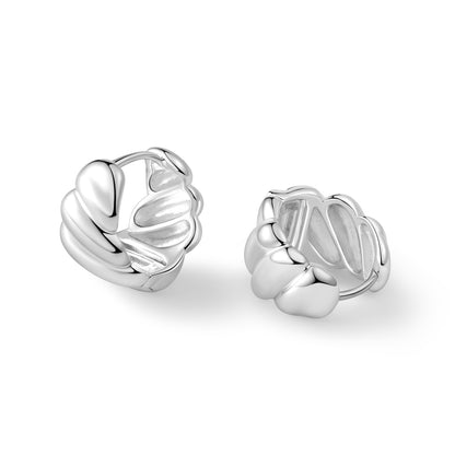 「Puff」mini silver hoop earrings