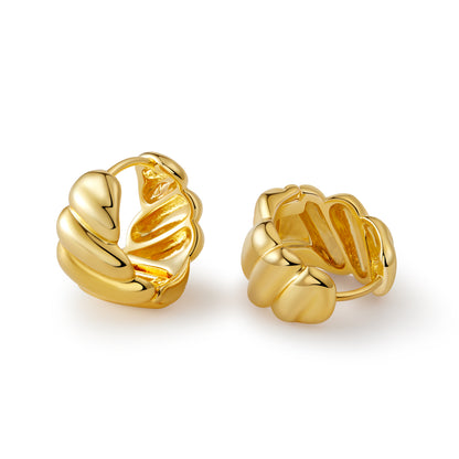 「Puff」mini gold hoop earrings