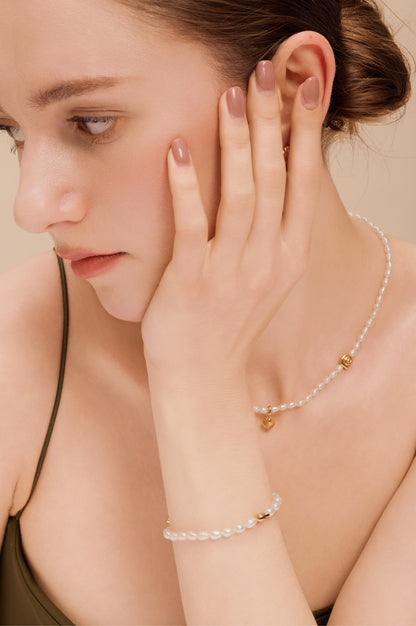 「Ocean Waltz」Freshwater Pearl Mini  Shell Charm bracelet