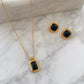 「Nocturne」Black Onyx Rectangle Necklace