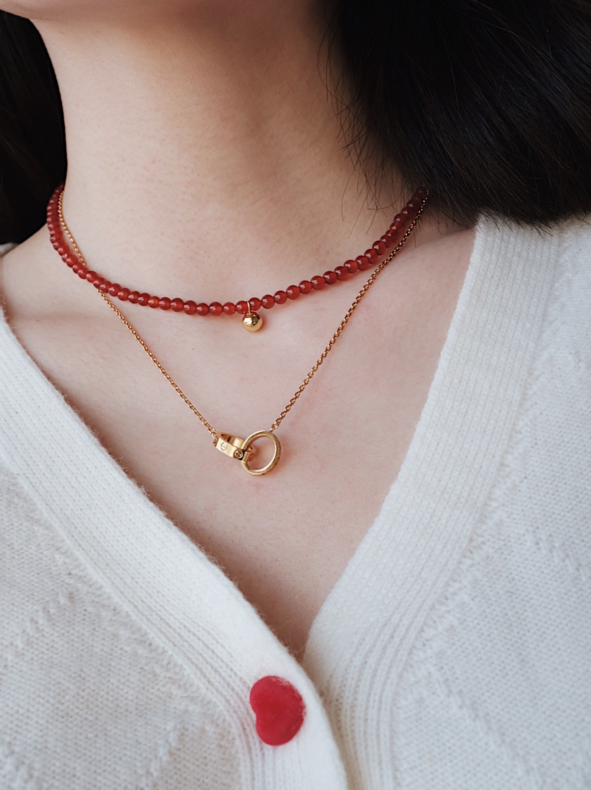 「Lucky」Red Agate Gemstone Necklace