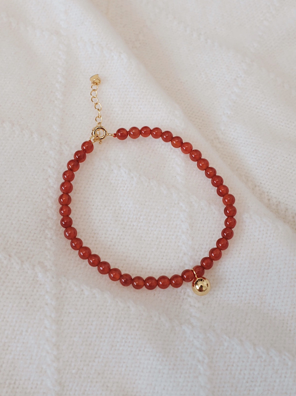 「Lucky」Red Agate Gemstone Bracelet