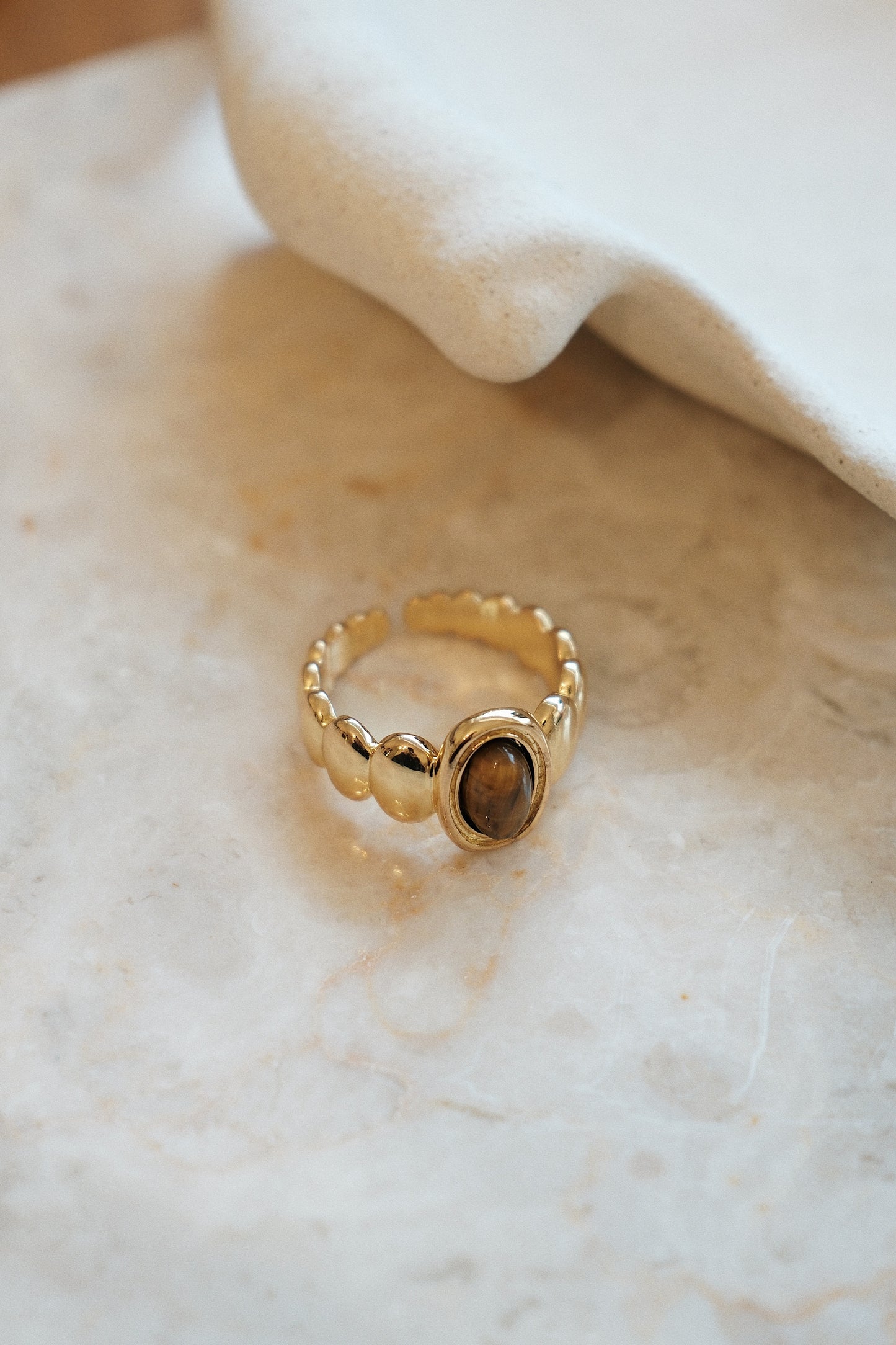「Halo」Tiger Eye Stone Ring