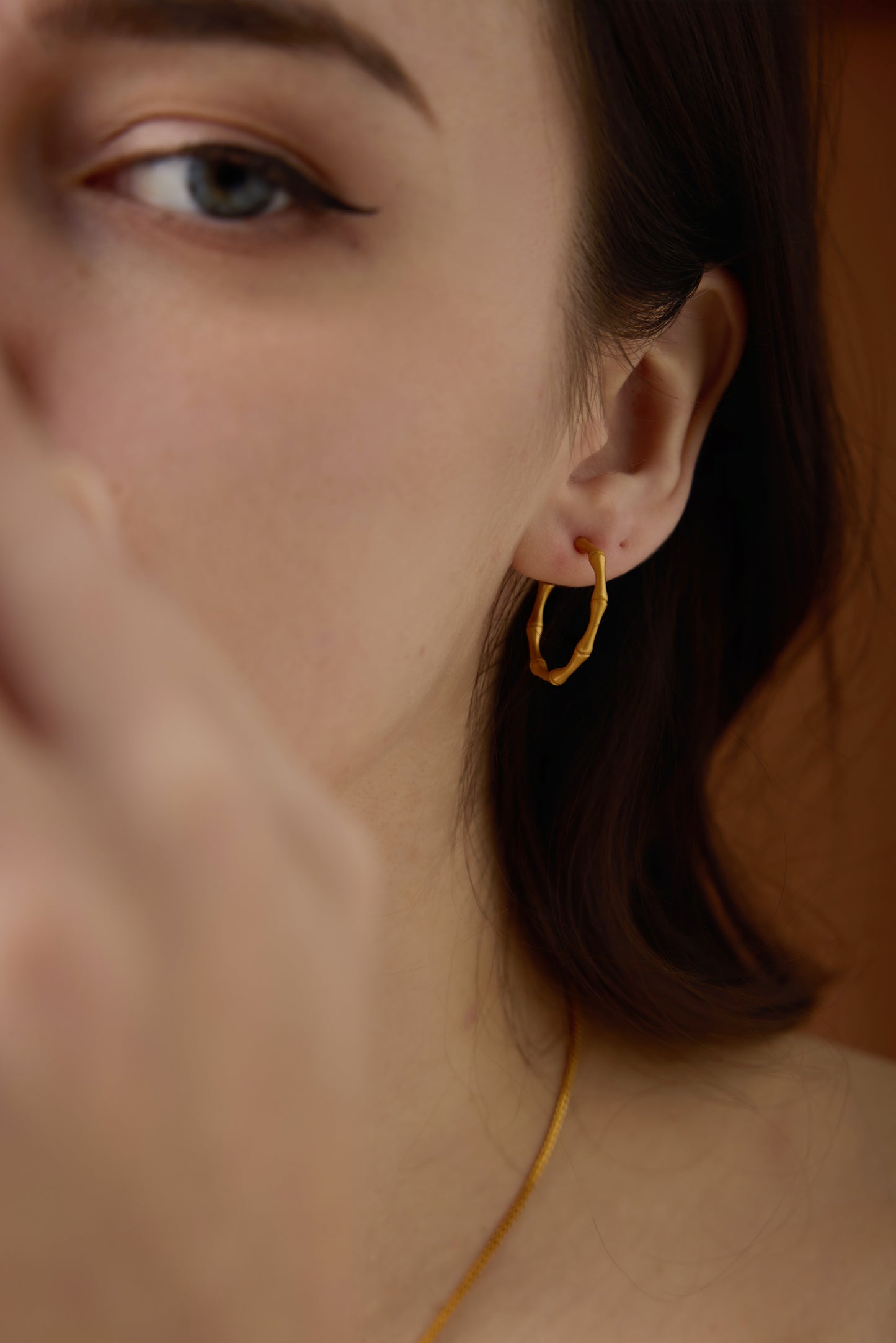 「Bamboo Hoop」 Matte Large Earrings