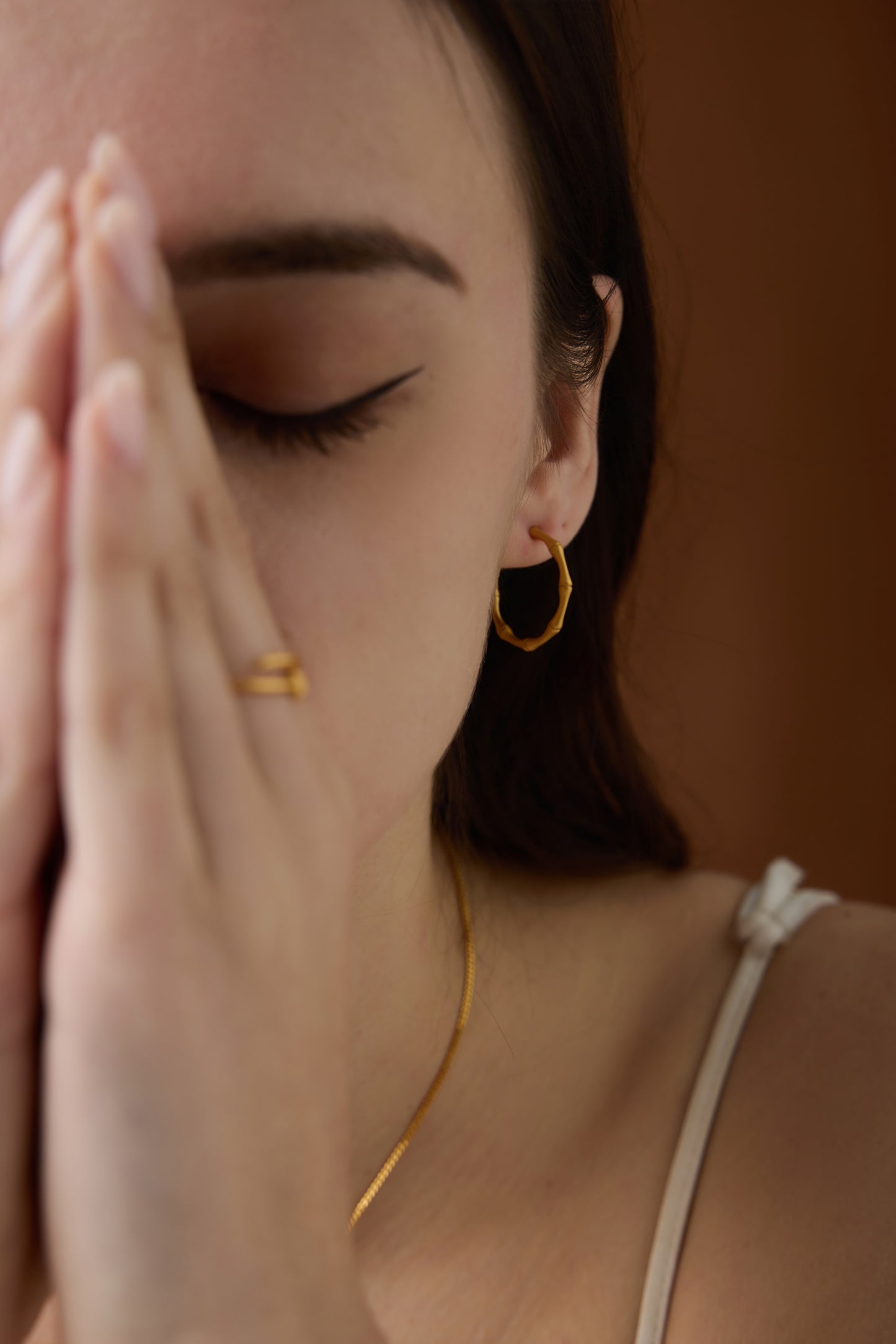 「Bamboo Hoop」 Matte Large Earrings