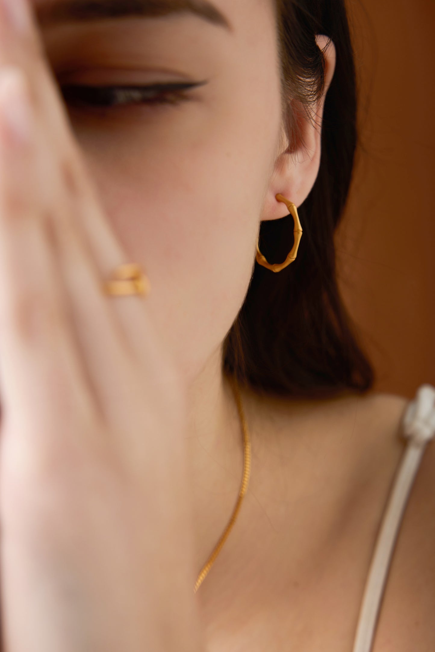 「Bamboo Hoop」 Matte Large Earrings