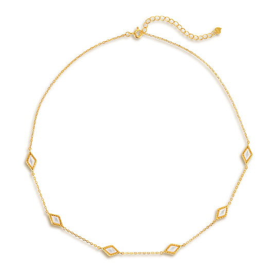 「Luna」Mini Rhombus Charm Necklace