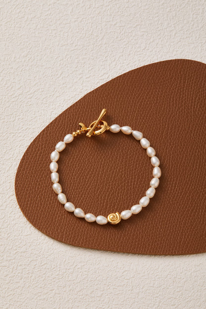 「Ocean Waltz」Freshwater Pearl Mini  Shell Charm bracelet