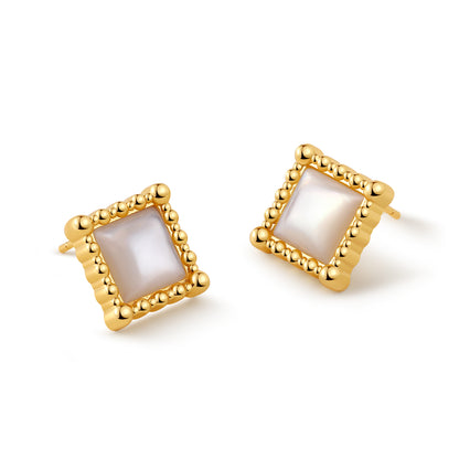 「Luna」Square stud earrings
