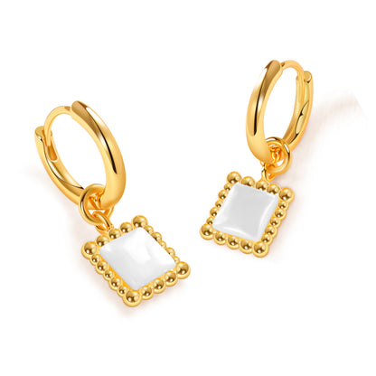 「Luna」Square hoop earrings