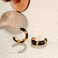 「Eclipse」Black Onyx and Enamel Hoop Earrings