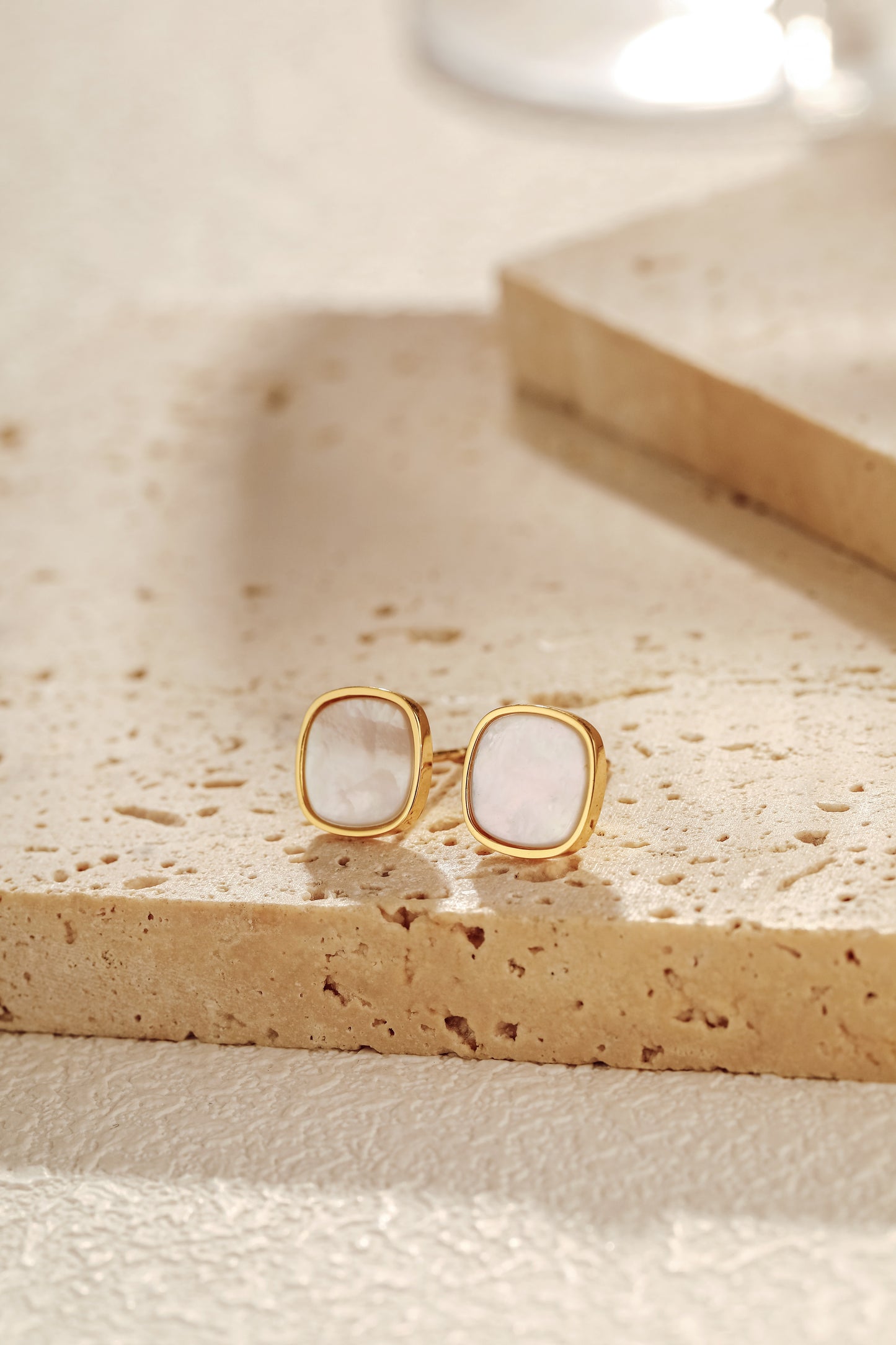 「Moonlight」 Mother-of-Pearl Stud Earrings