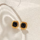 「Nocturne」Black Onyx Square Earrings