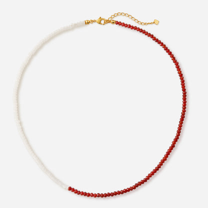 「Lucky」Mini Red Agate Gemstone Beaded Necklace
