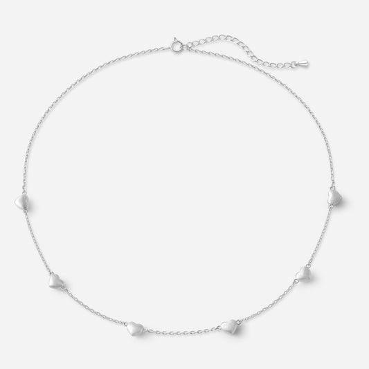 「Amour」Mini Charm Silver Necklace Alternating