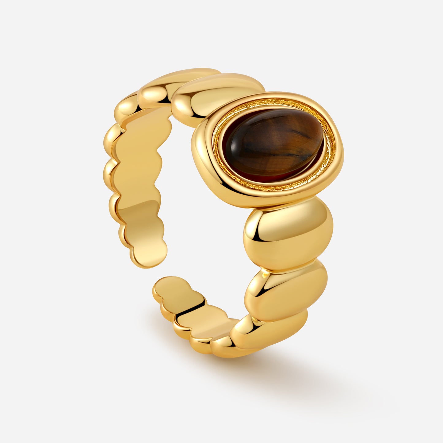 「Halo」Tiger Eye Stone Ring