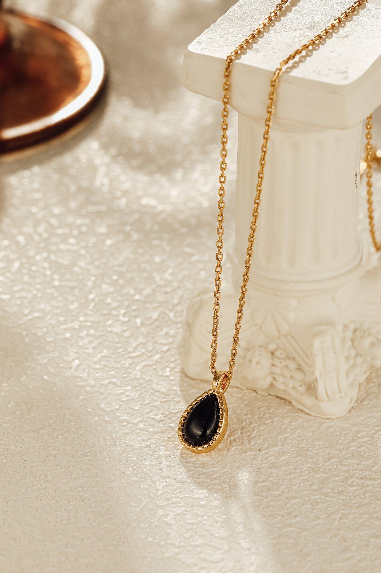 「Nocturne」Pear Shape Pendant Necklace