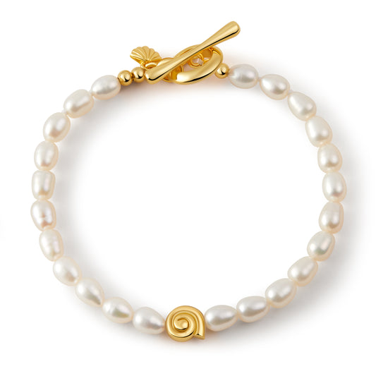 「Ocean Waltz」Freshwater Pearl Mini  Shell Charm bracelet