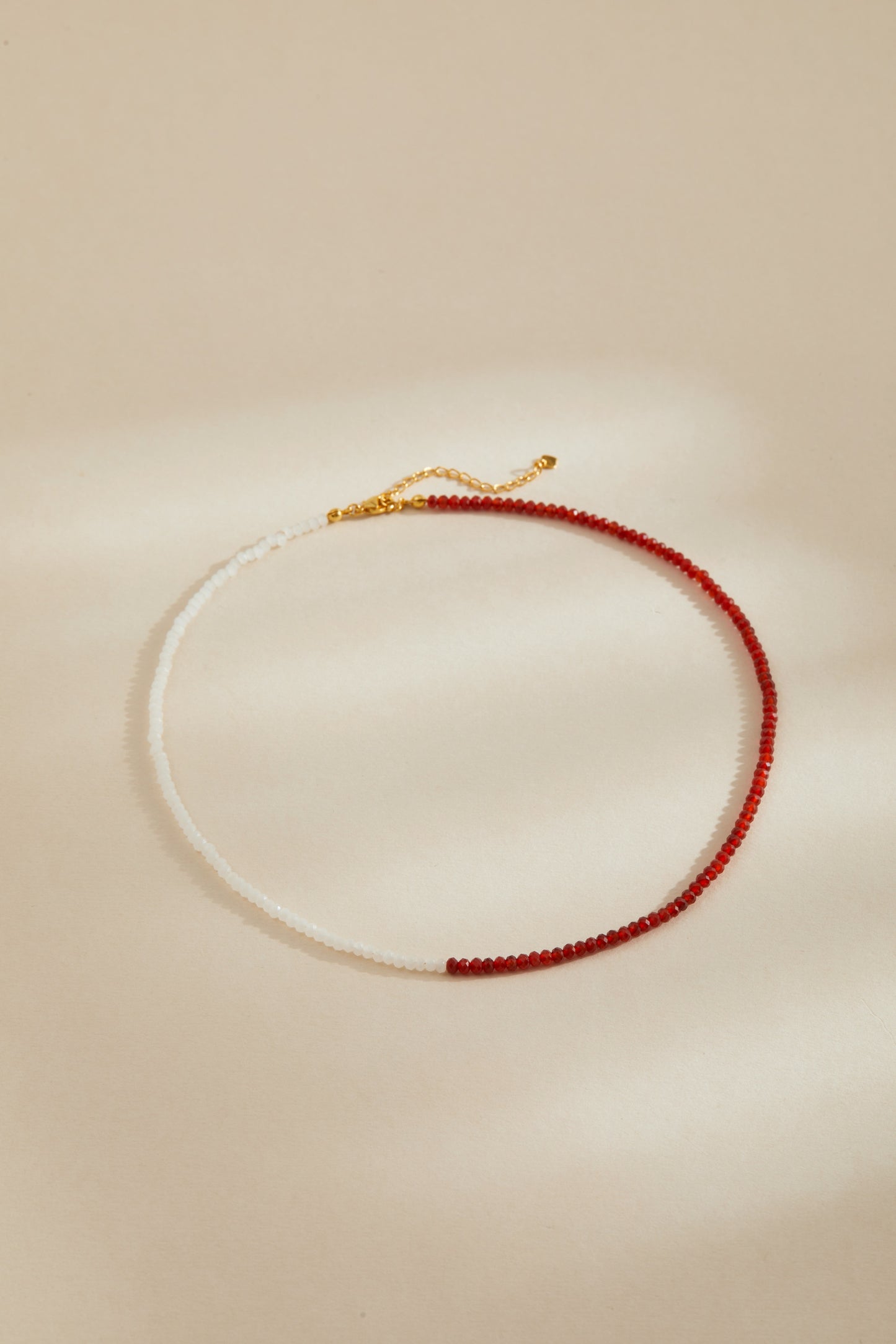 「Lucky」Mini Red Agate Gemstone Beaded Necklace