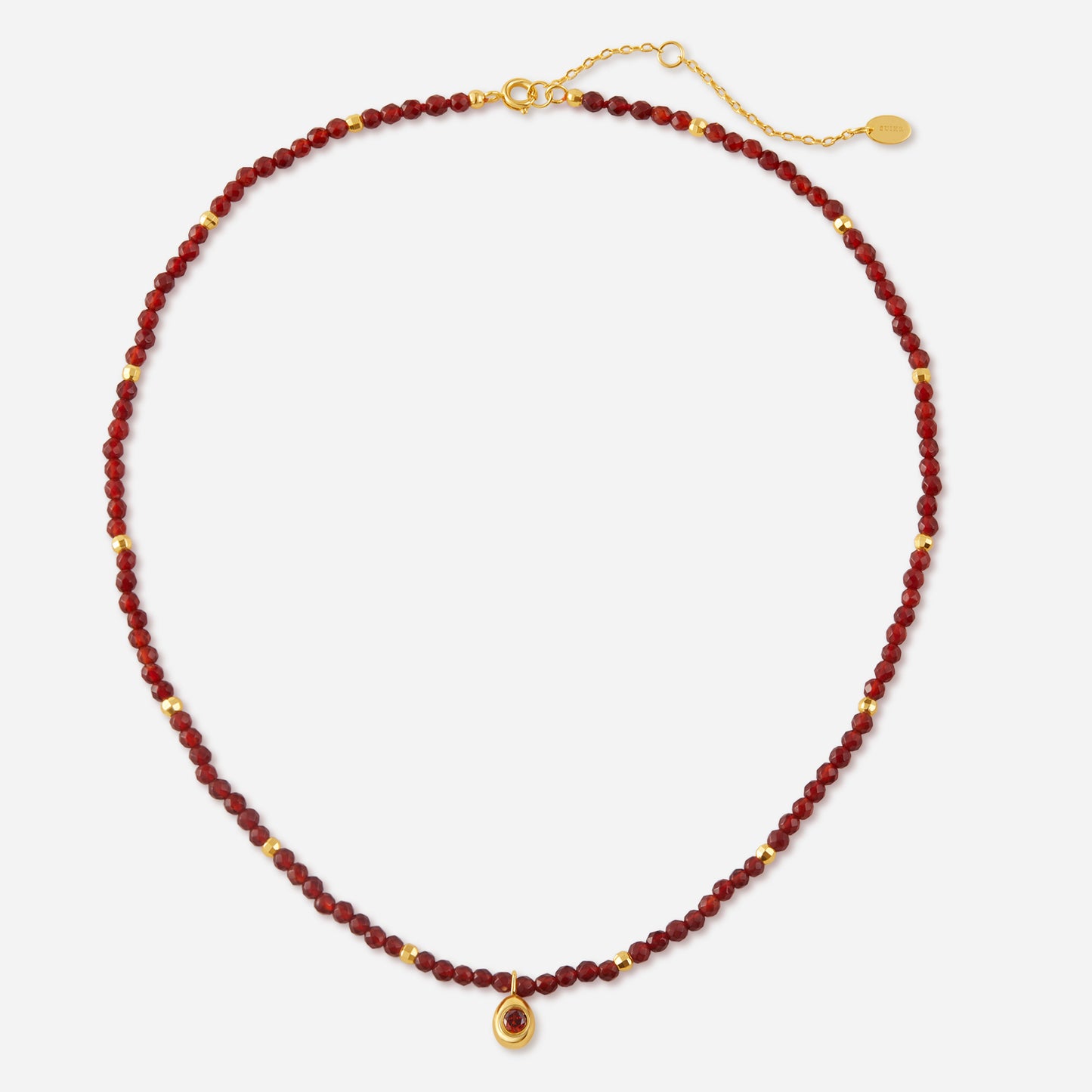 「Lucky」Red Agate Pendant Necklace