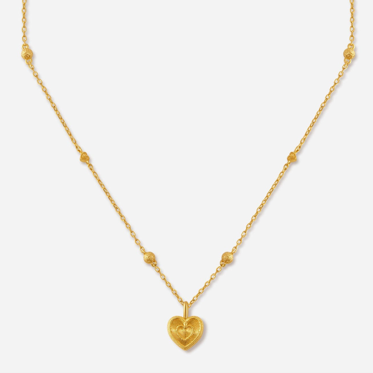 「Amour」Nested Heart Pendant Necklace