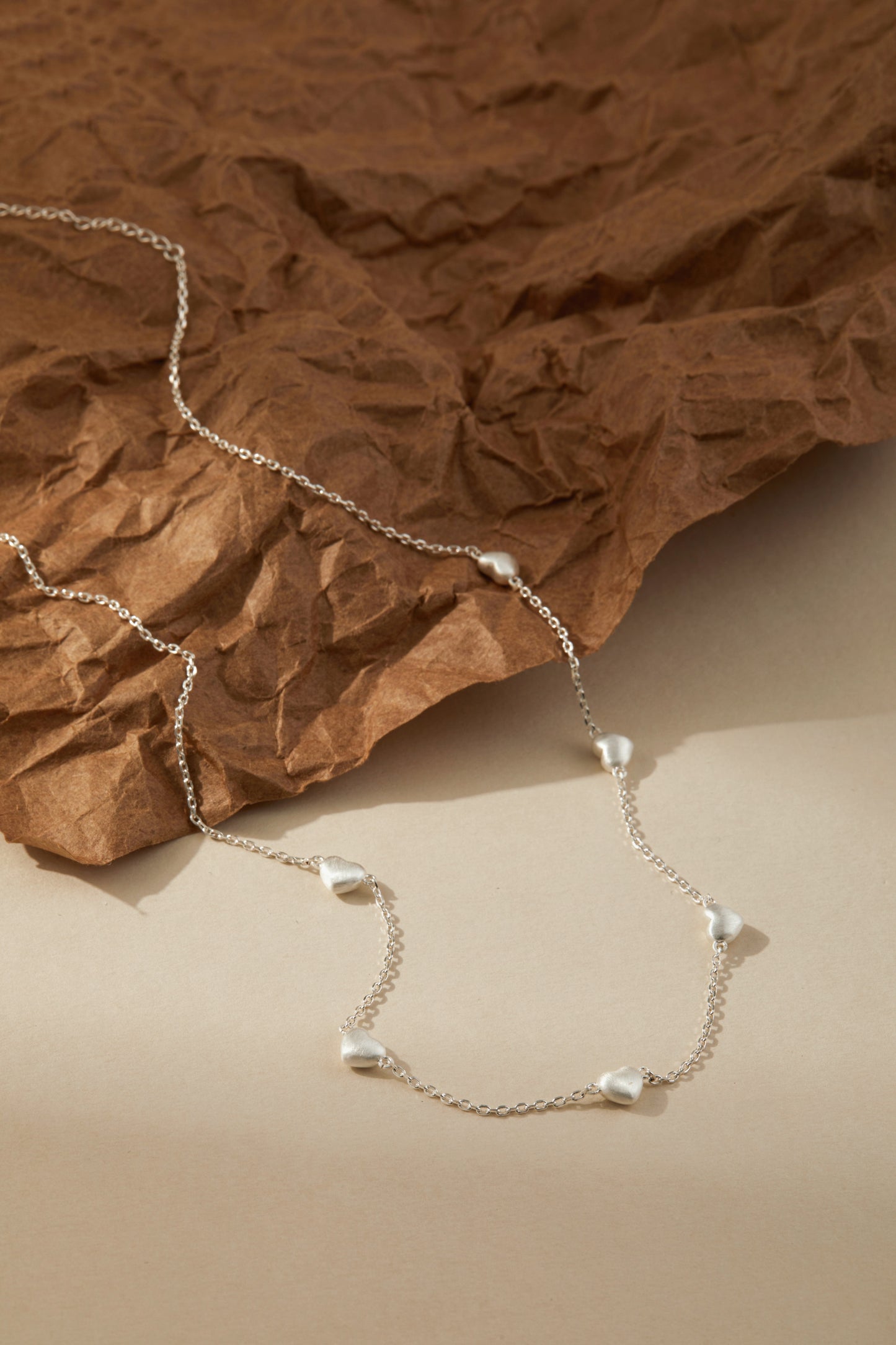 「Amour」Mini Charm Silver Necklace Alternating