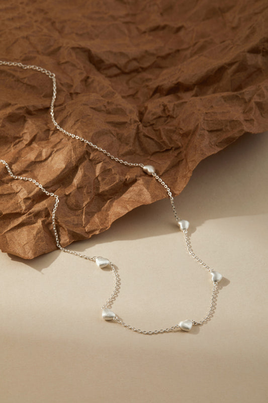 「Amour」Mini Charm Silver Necklace Alternating