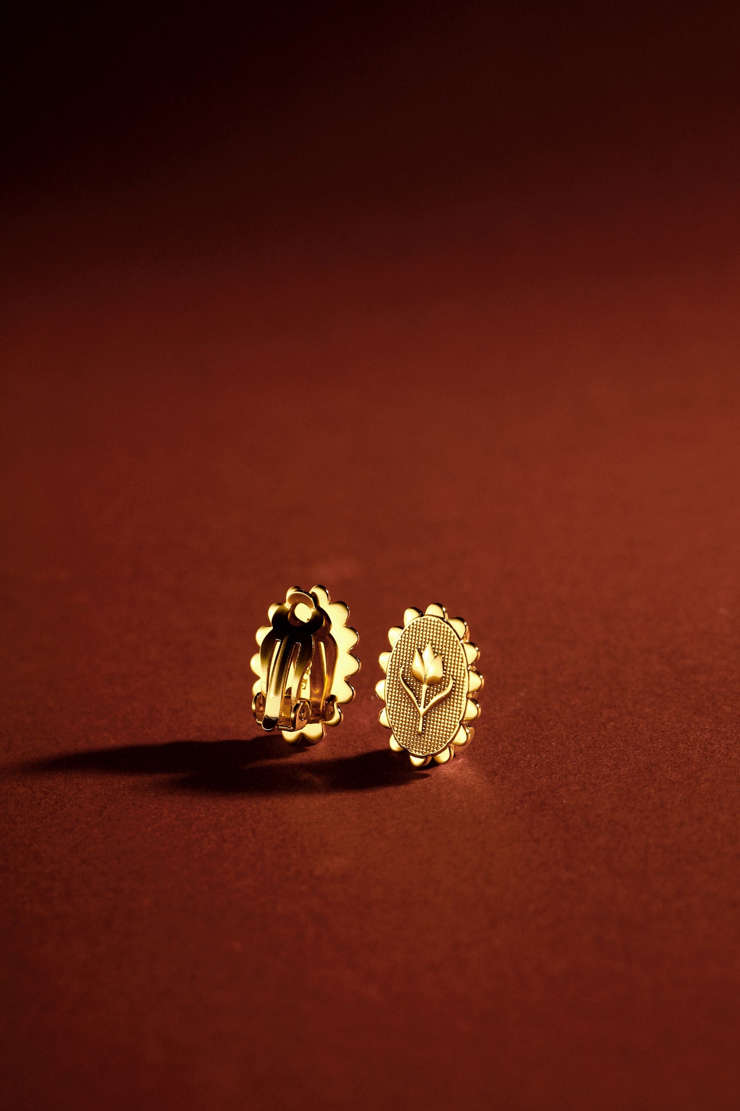 「Golden Tulip」Clip Earrings