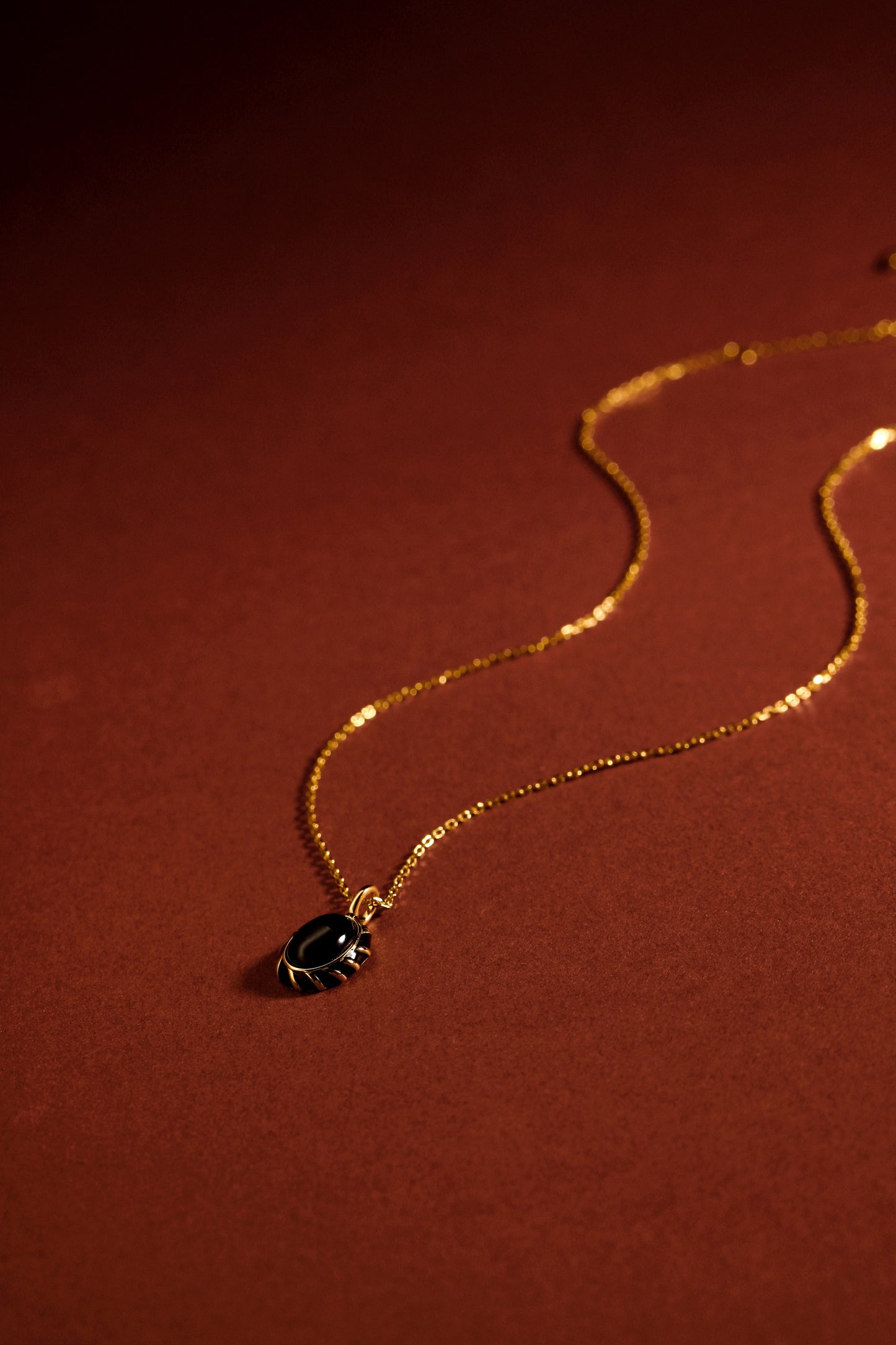 「Eclipse」Black Onyx and Enamel Necklace