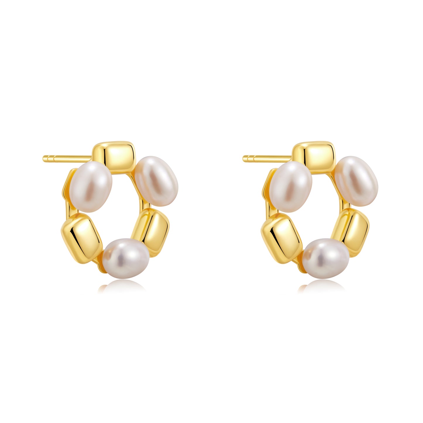 「Jellybean」 Freshwater Pearl Hoop Earrings