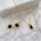 「Nocturne」Black Onyx Rectangle Necklace