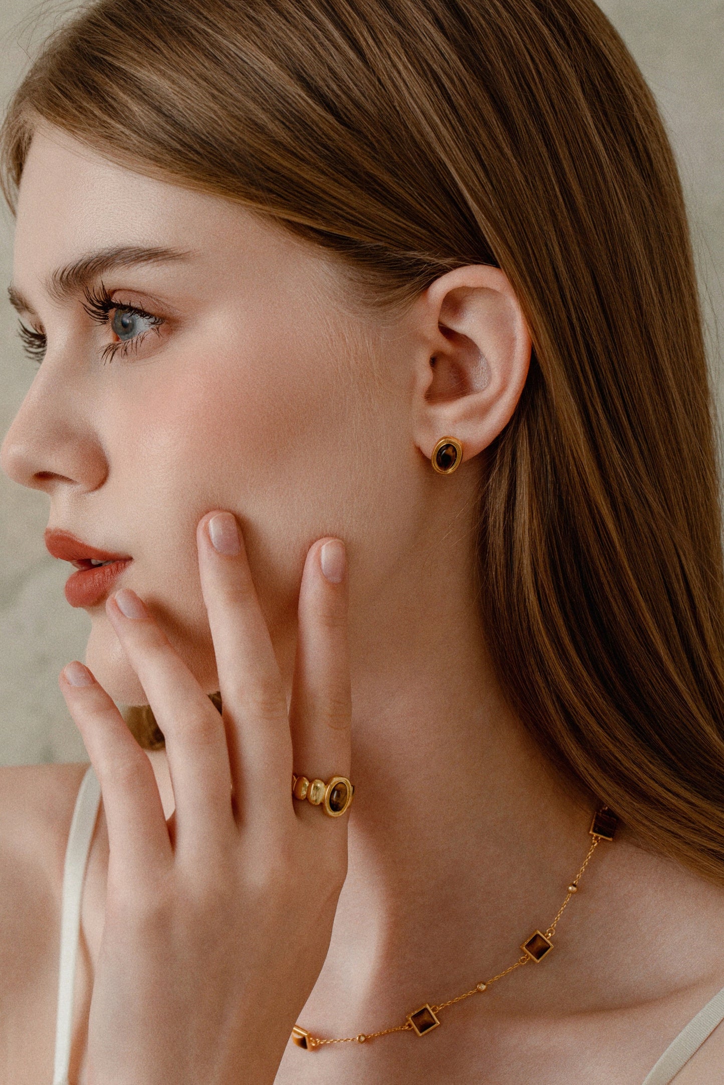 「Halo」Tiger Eye Stone Ring