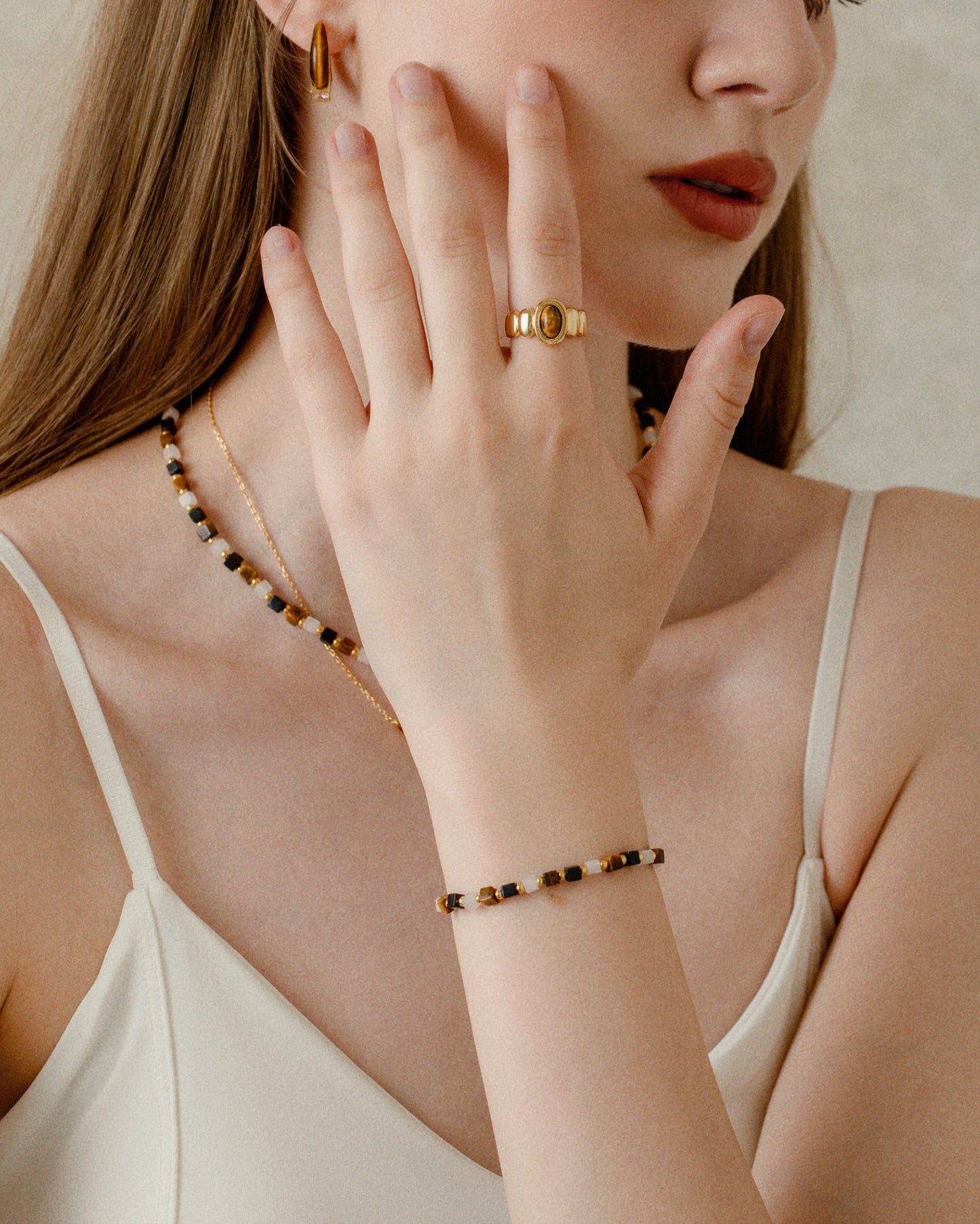 「Halo」Tiger Eye Stone Ring