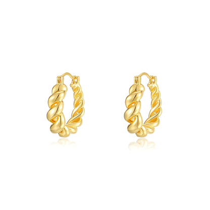 Twisted Hoop Earrings in 18k Gold Filled, featuring elegant curves for a timeless look by SUIHE Jewelry.