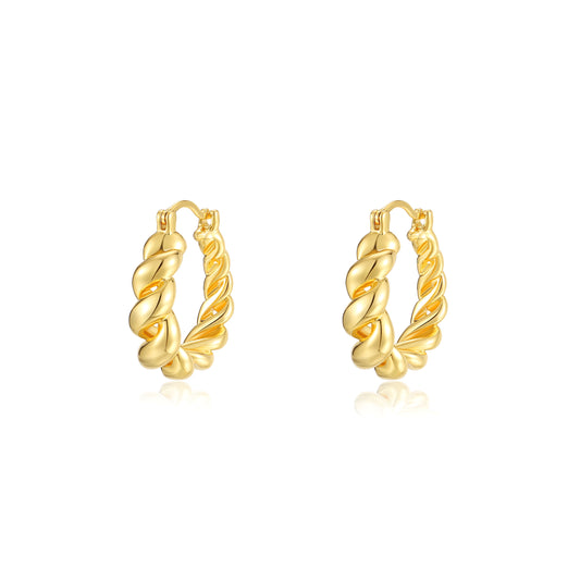 「Everyday Simplicity」Twisted Hoop Earrings