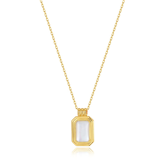 「Radiance」Mother-of-pearl Rectangle Necklace