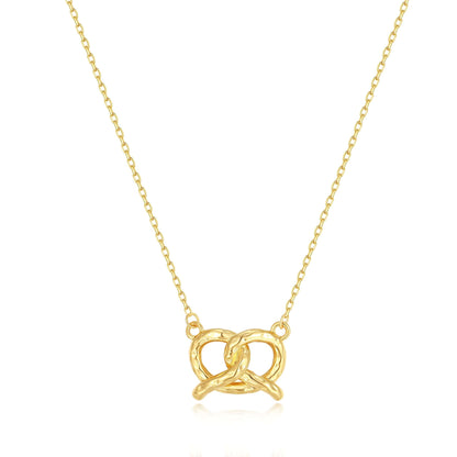 "Pretzel" Necklace in 18k Gold Vermeil by SUIHE Jewelry, evoking Parisian brunch charm with sculptural design.