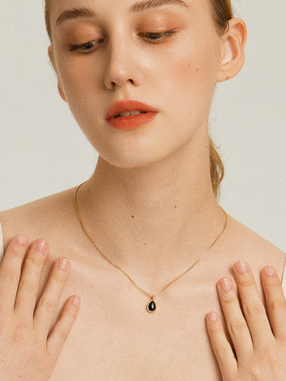 「Nocturne」Pear Shape Pendant Necklace